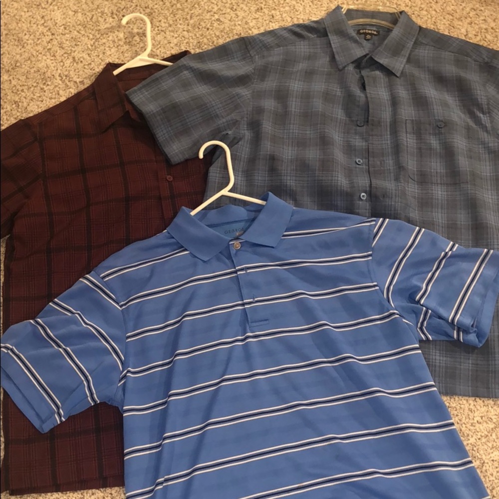 George [G] Mens Large Golf Shirts